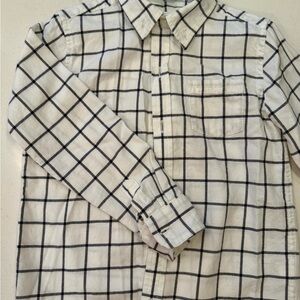 Janie and Jack Cream and Black Checkered Shirt